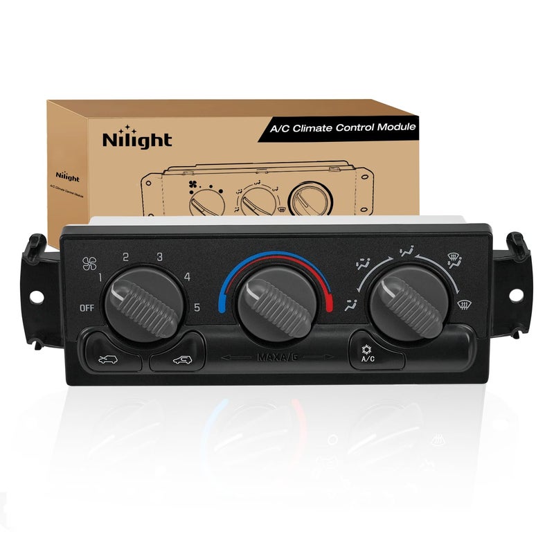 Nilight A/C Heater Climate Control Module Switch Panel Compatible with 1999 2000 2001 2002 Silverado Sierra 2000-2002 Suburban/Tahoe/Yukon XL Truck Replacement Air Conditioning Control Module - Image 1